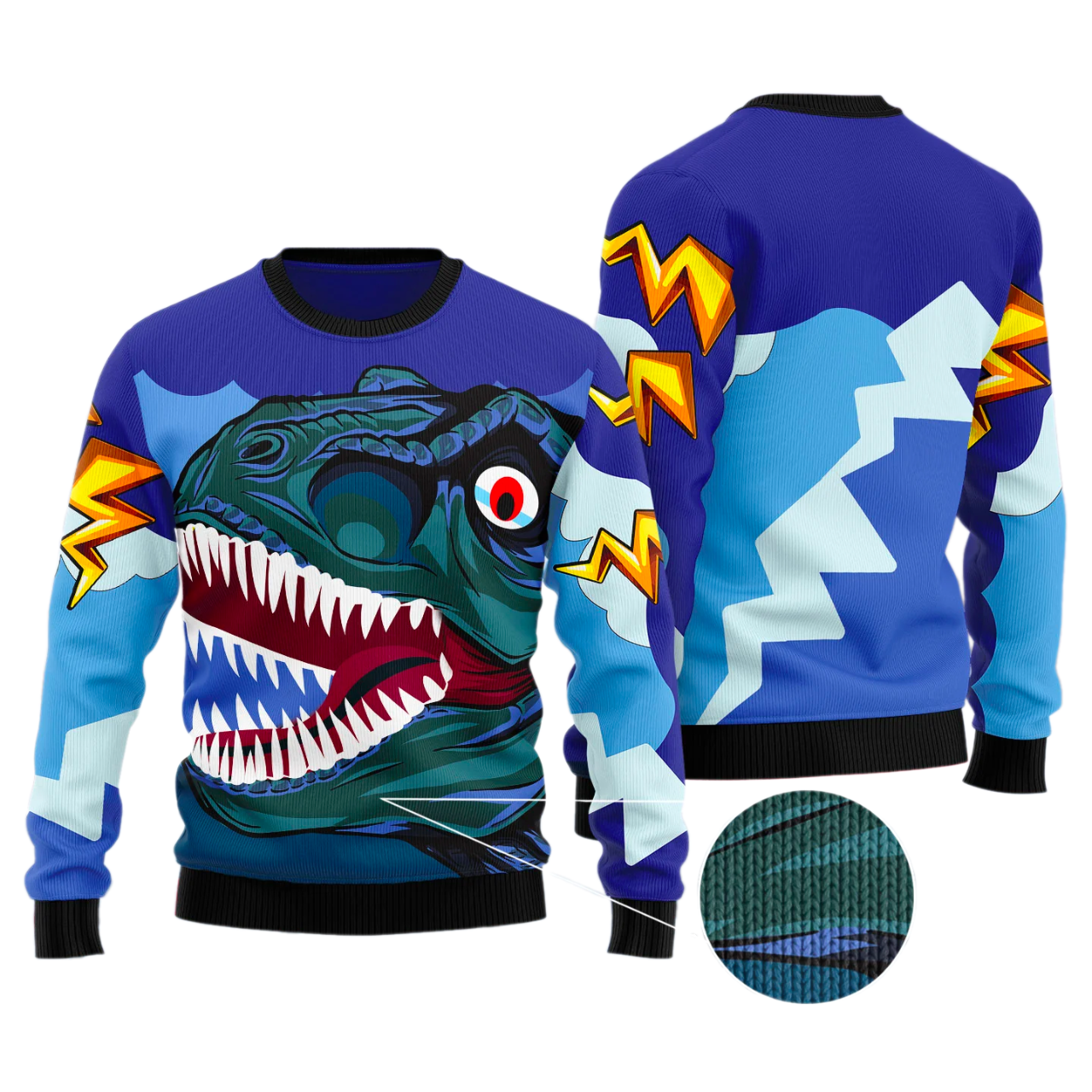 Dinosaur Face Ugly Christmas Sweater For Men & Women Christmas Gift Sweater US3115 - WeCustomit