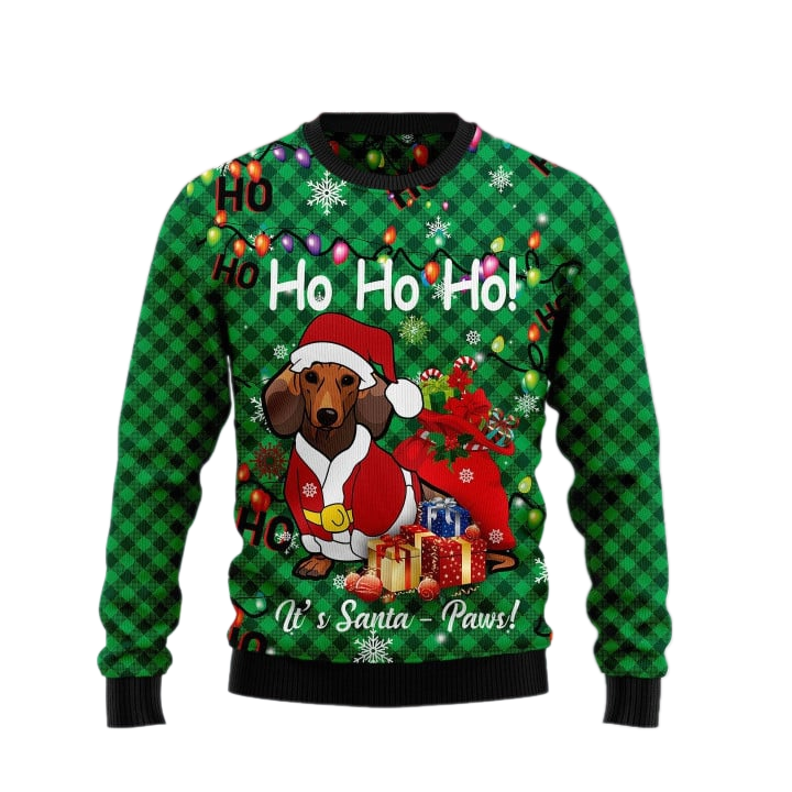 Dachshund It's Santa Paw Ugly Christmas Sweater For Men & Women Christmas Gift Sweater US3271 - WeCustomit