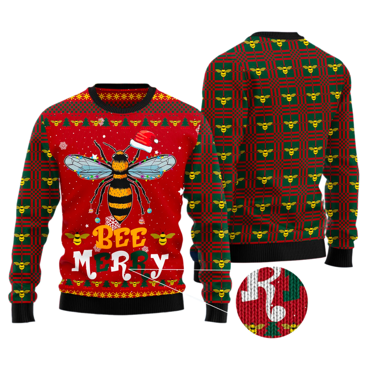 Bee Merry Ugly Christmas Sweater For Men & Women Christmas Gift Sweater US3118 - WeCustomit