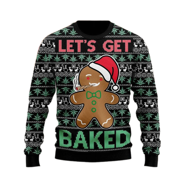 Let's Get Baked Ugly Christmas Sweater For Men & Women Christmas Gift Sweater US3275 - WeCustomit