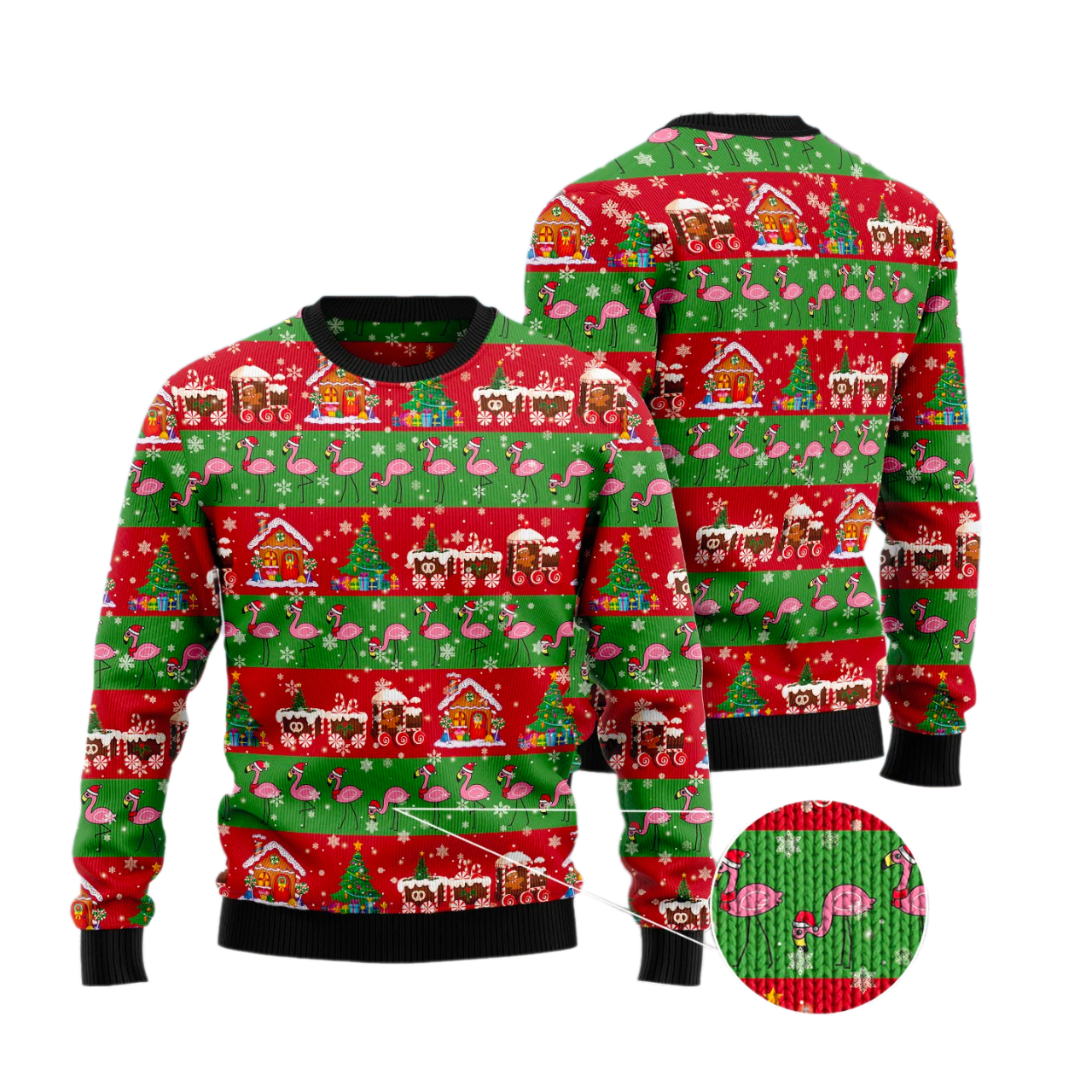 Flamingo Snow Ugly Christmas Sweater For Men & Women Christmas Gift Sweater US3126 - WeCustomit