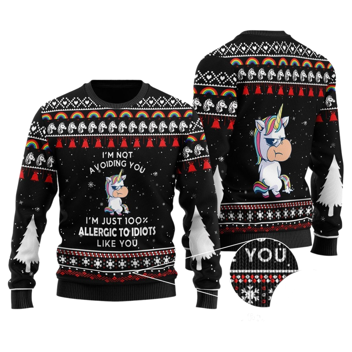 Im Not Avoiding You Unicorn Ugly Christmas Sweater For Men & Women Christmas Gift Sweater US3276 - WeCustomit