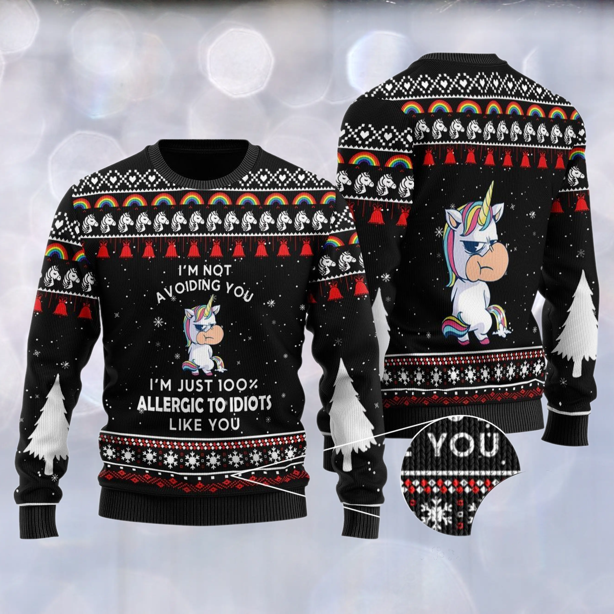 Im Not Avoiding You Unicorn Ugly Christmas Sweater For Men & Women Christmas Gift Sweater US3276 - WeCustomit
