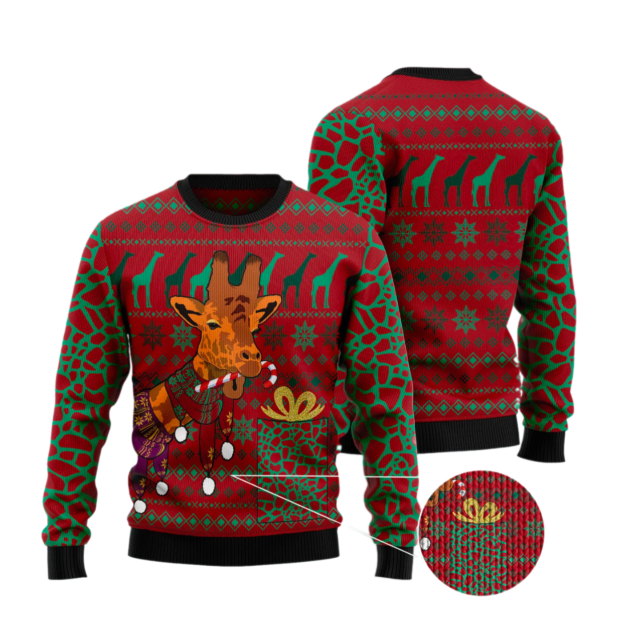 Giraffe Scarves Ugly Christmas Sweater For Men & Women Christmas Gift Sweater US3139 - WeCustomit
