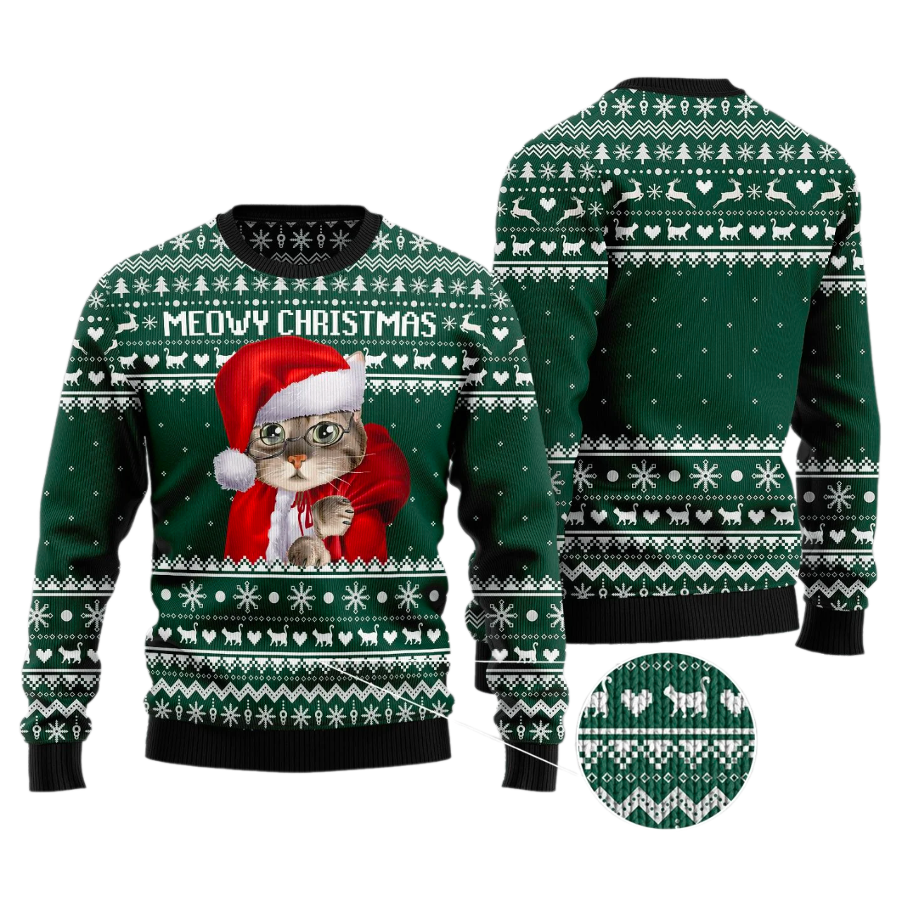 Cat Santa Ugly Christmas Sweater For Men & Women Christmas Gift Sweater US3141 - WeCustomit