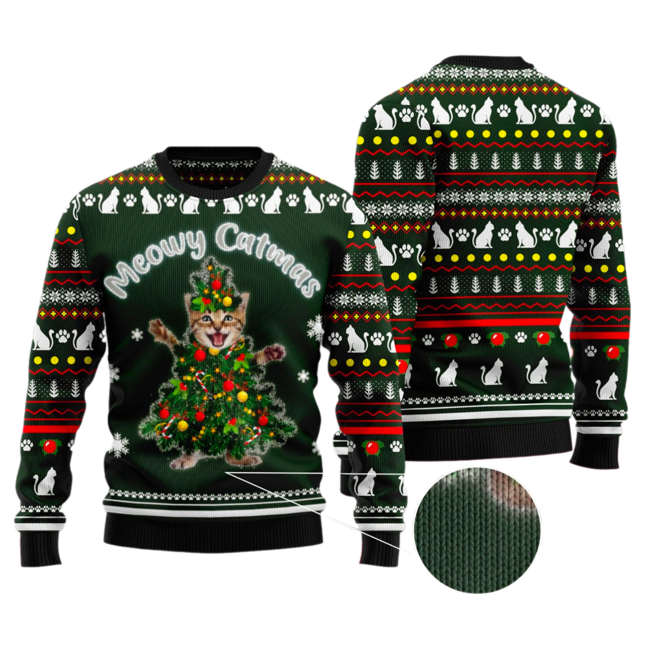 Meowy Catmas Ugly Christmas Sweater For Men & Women Christmas Gift Sweater US3143 - WeCustomit