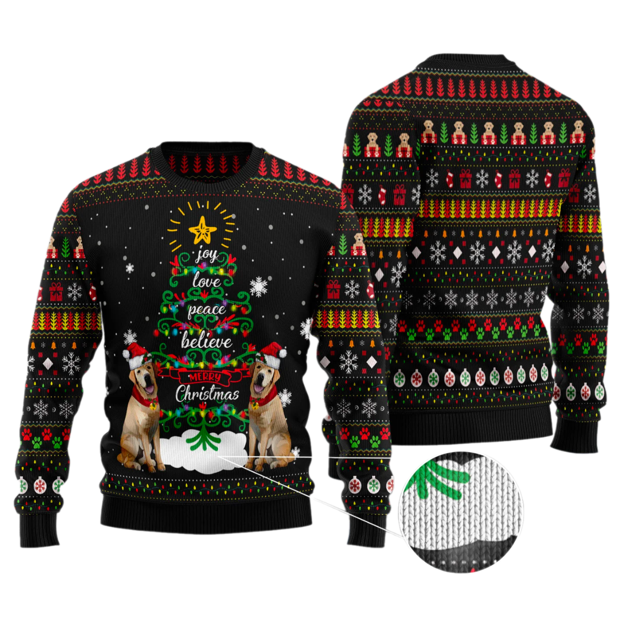 Labrador Retriever Ugly Christmas Sweater For Men & Women Christmas Gift Sweater US3149 - WeCustomit