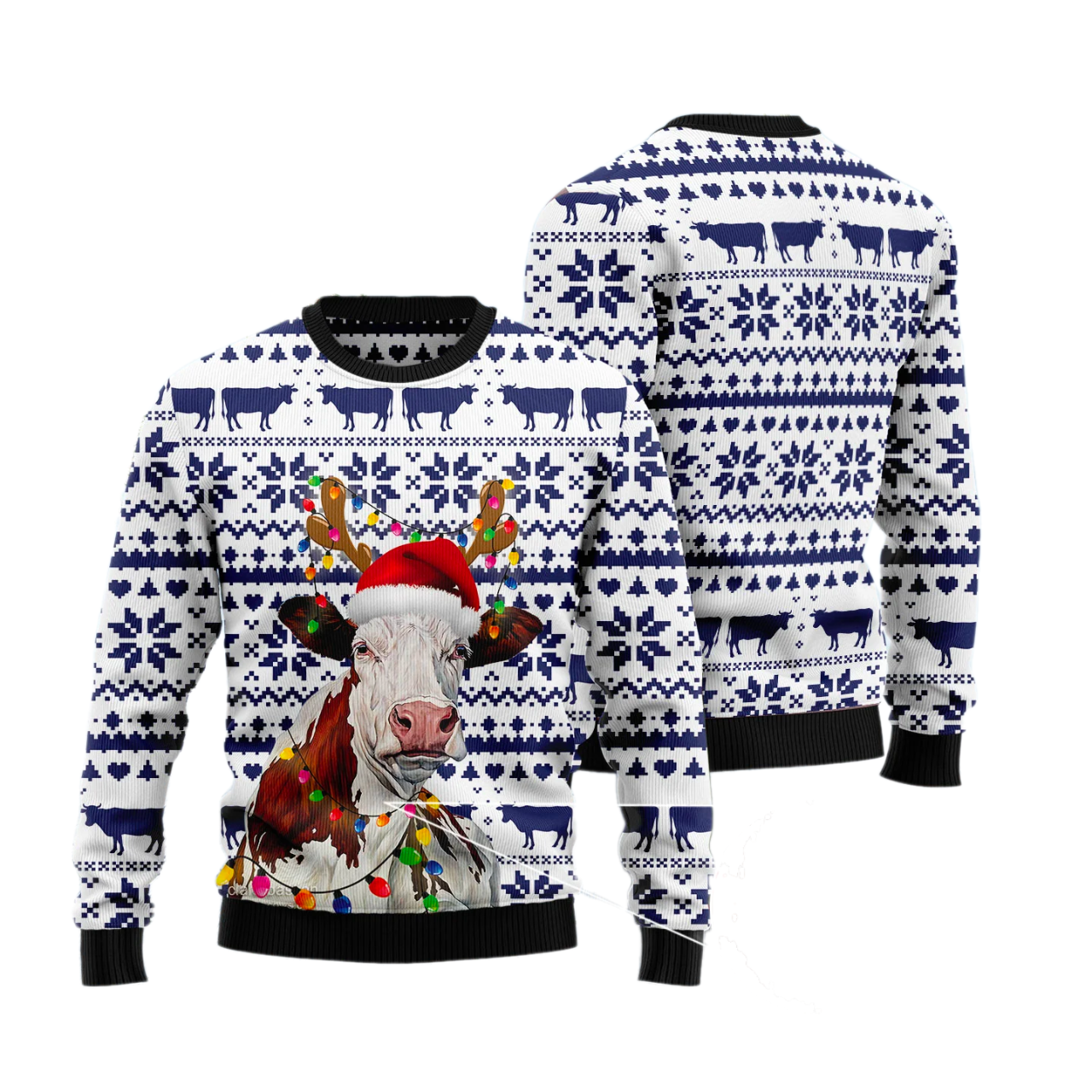 Cow Christmas Reunion Ugly Christmas Sweater For Men & Women Christmas Gift Sweater US3342 - WeCustomit