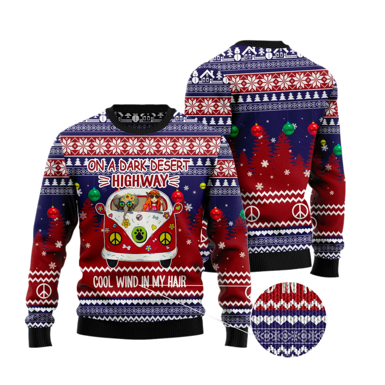 Elephant Hippie Girl Ugly Christmas Sweater For Men & Women Christmas Gift Sweater US3344 - WeCustomit
