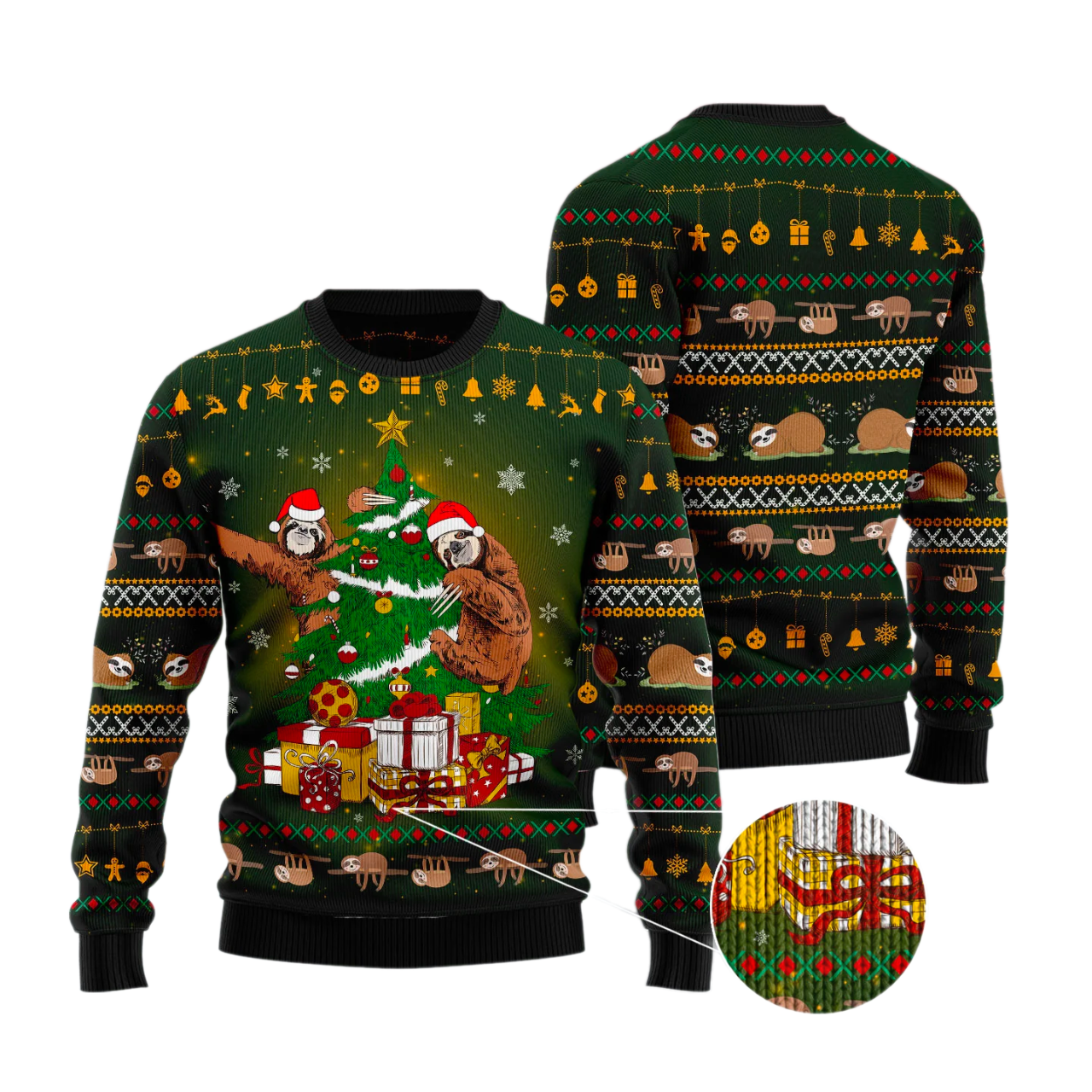 Sloth Christmas Tree Ugly Christmas Sweater For Men & Women Christmas Gift Sweater US3351 - WeCustomit