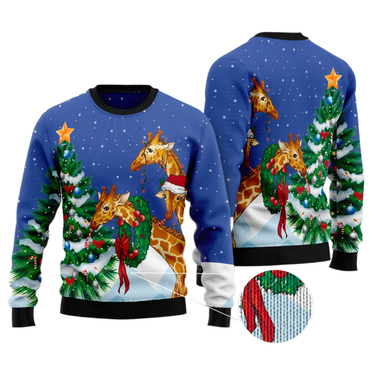 Giraffe Family Xmas Ugly Christmas Sweater For Men & Women Christmas Gift Sweater US3353 - WeCustomit