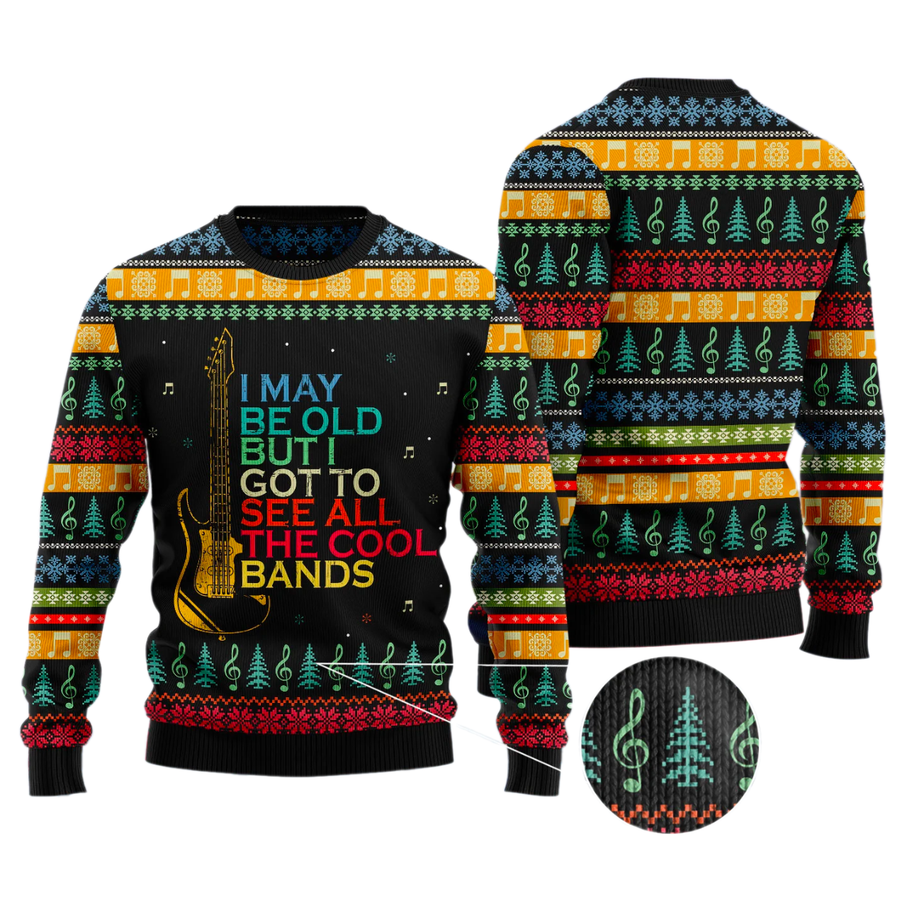 Guitar Old Vintage Ugly Christmas Sweater For Men & Women Christmas Gift Sweater US3356 - WeCustomit