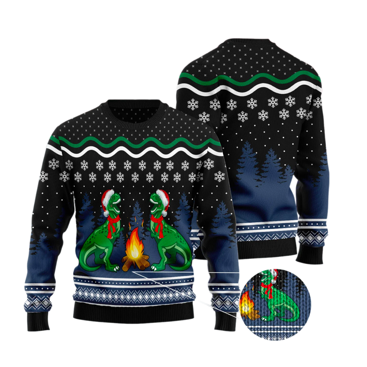 Camping T-Rex Ugly Christmas Sweater For Men & Women Christmas Gift Sweater US3363 - WeCustomit