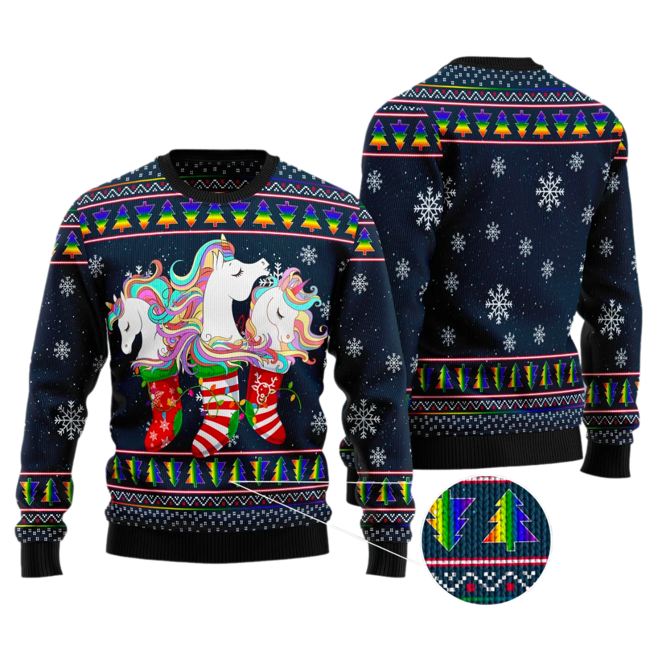 Unicorn Socks Xmas Ugly Christmas Sweater For Men & Women Christmas Gift Sweater US3365 - WeCustomit