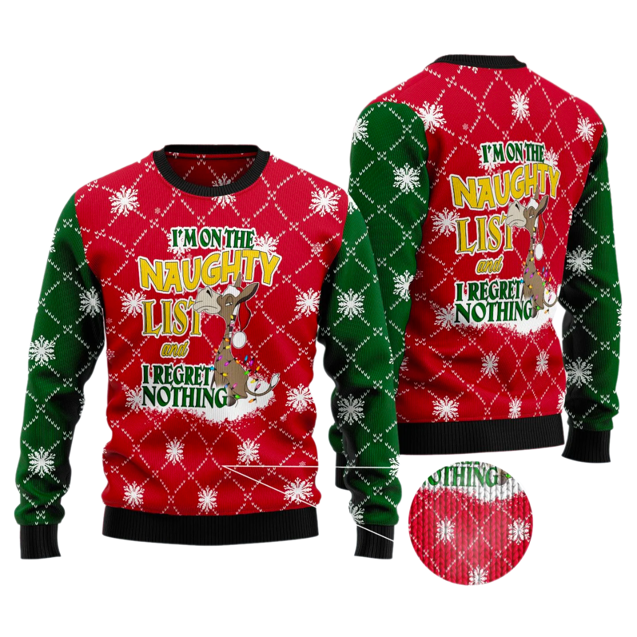 Donkey Naughty Ugly Christmas Sweater For Men & Women Christmas Gift Sweater US3374 - WeCustomit
