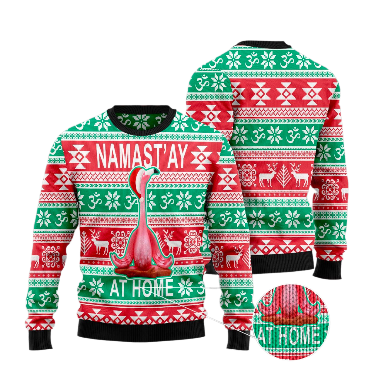 Flamingo Yoga Christmas Ugly Christmas Sweater For Men & Women Christmas Gift Sweater US3375 - WeCustomit