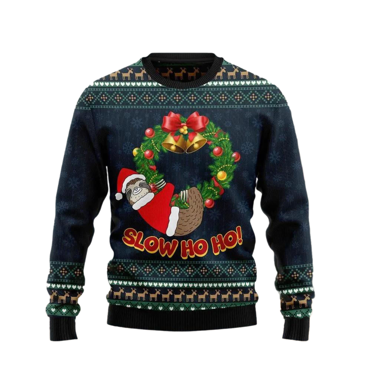 Sloth Slow Ho Ho Ugly Christmas Sweater For Men & Women Christmas Gift Sweater US3293 - WeCustomit