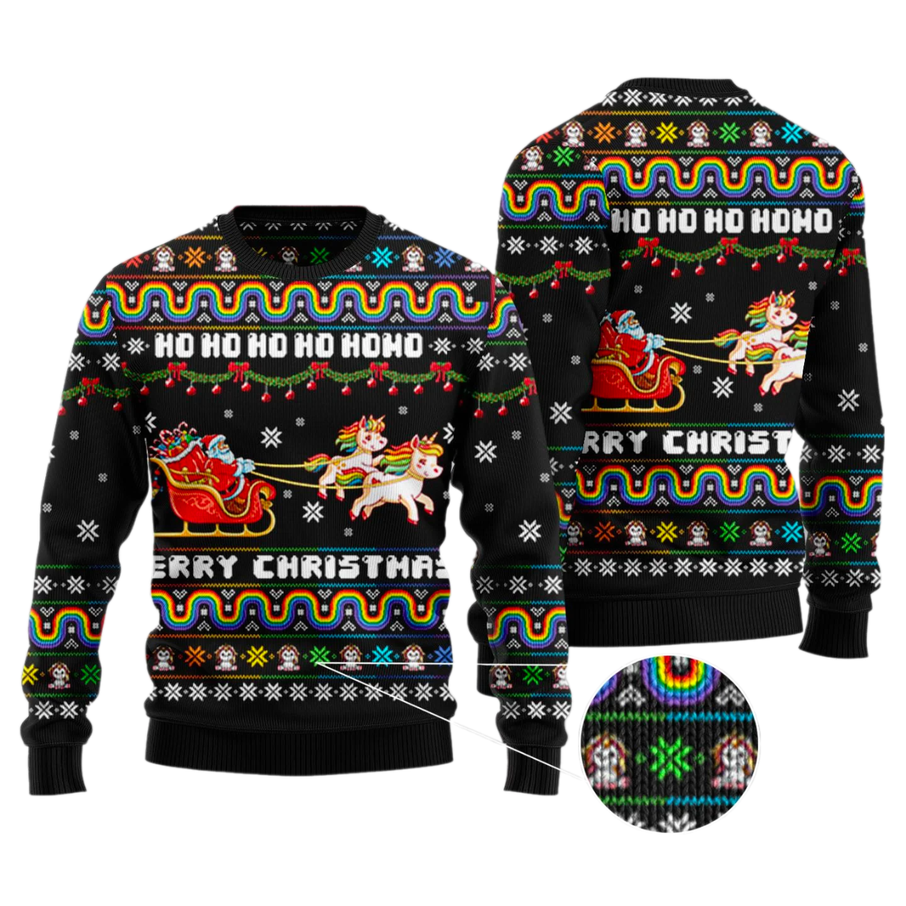 Unicorn Merry Christmas Ugly Christmas Sweater For Men & Women Christmas Gift Sweater US3376 - WeCustomit