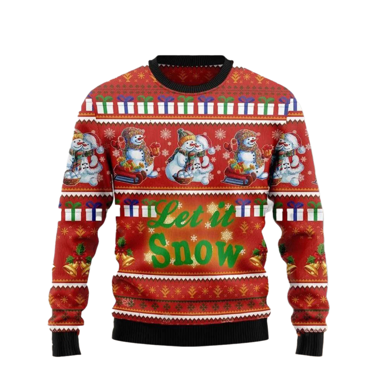 Snowman Let It Snow Ugly Christmas Sweater For Men & Women Christmas Gift Sweater US3296 - WeCustomit