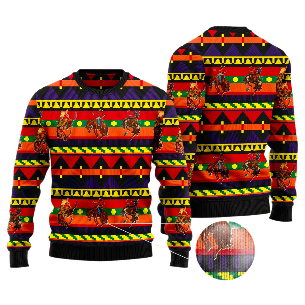 Desert Cowboy Ugly Christmas Sweater For Men & Women Christmas Gift Sweater US3379 - WeCustomit