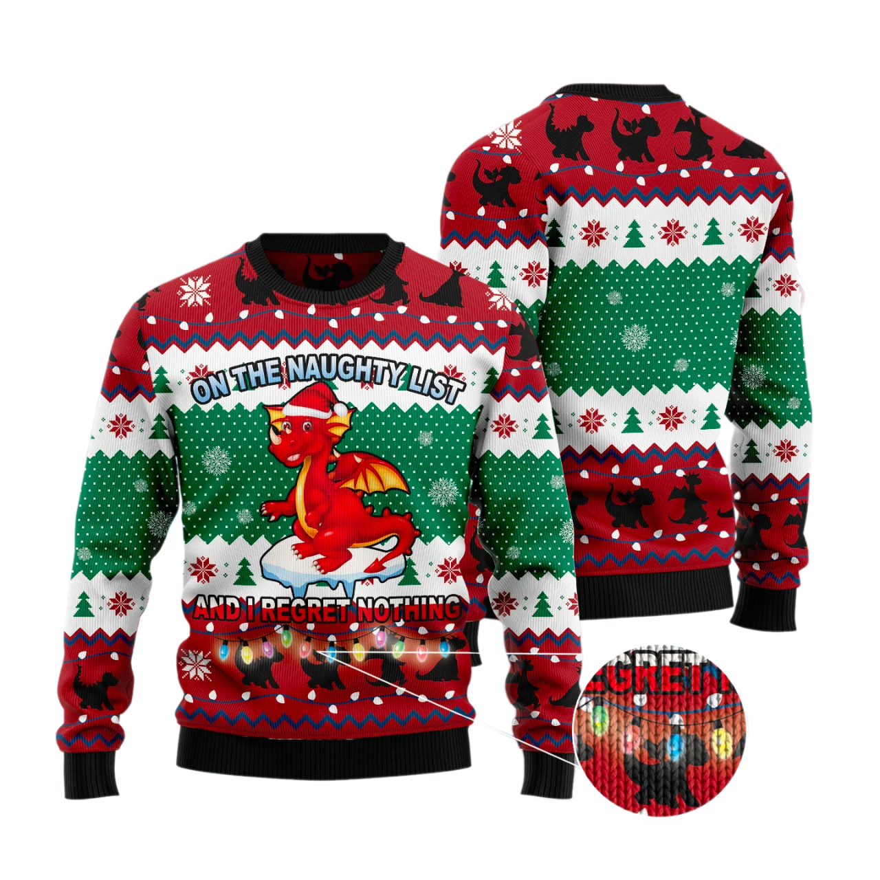 Dragon Christmas List Ugly Christmas Sweater For Men & Women Christmas Gift Sweater US3384 - WeCustomit