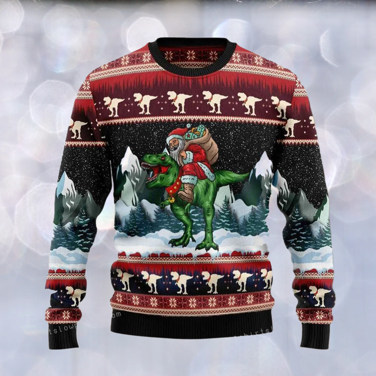 T-Rex Santa Clause Ugly Christmas Sweater For Men & Women Christmas Gift Sweater US3418 - WeCustomit