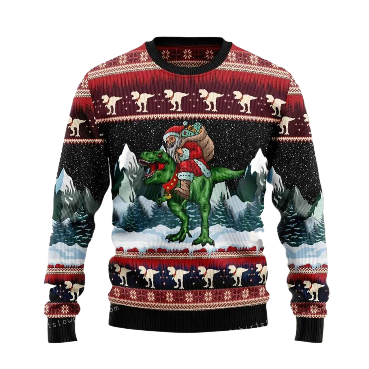 T-Rex Santa Clause Ugly Christmas Sweater For Men & Women Christmas Gift Sweater US3418 - WeCustomit