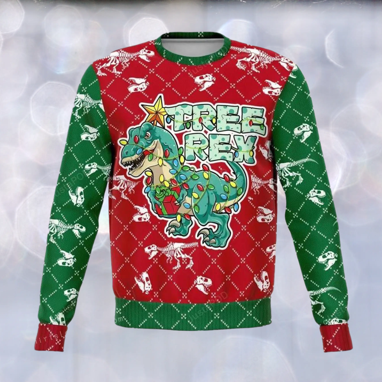 Tree Rex T-Rex Dinosaur Ugly Christmas Sweater For Men & Women Christmas Gift Sweater US3423 - WeCustomit