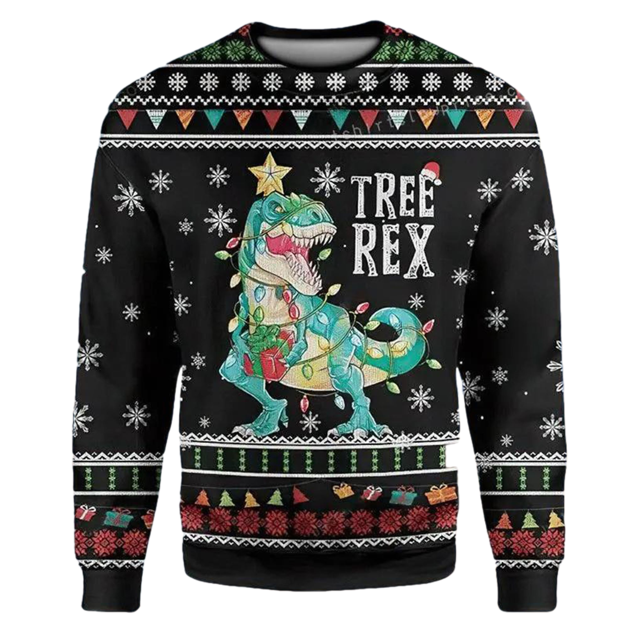 Tree Rex Xmas Dinosaur Ugly Christmas Sweater For Men & Women Christmas Gift Sweater US3424 - WeCustomit