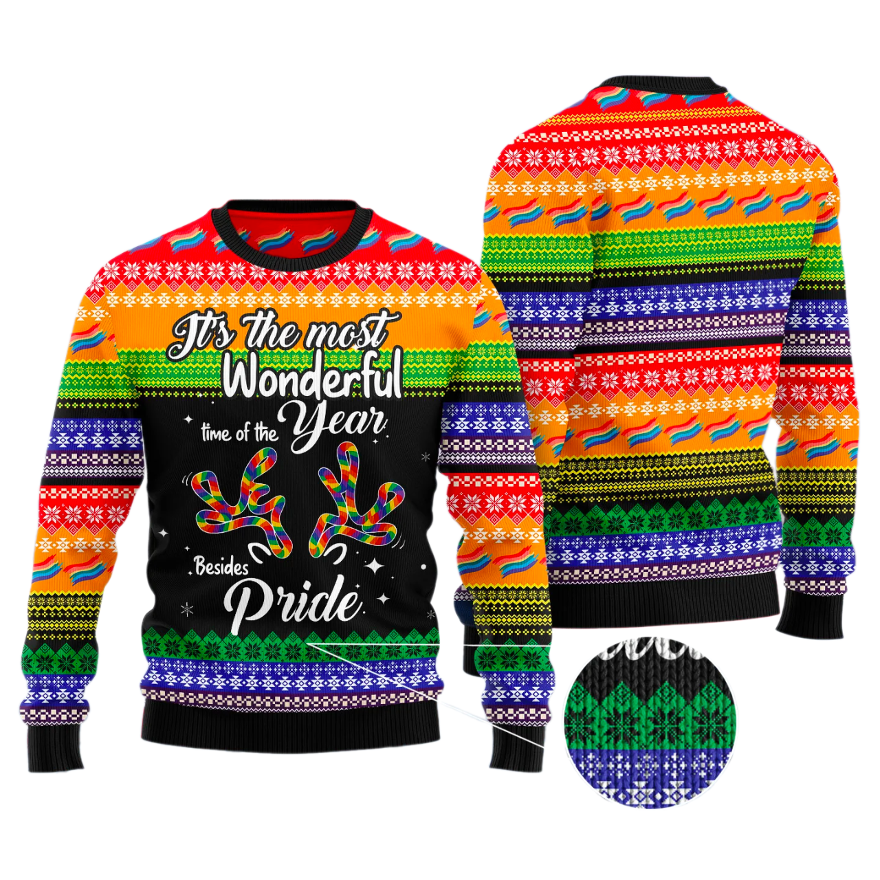 LGBT Beside Pride Ugly Christmas Sweater For Men & Women Christmas Gift Sweater US3398 - WeCustomit