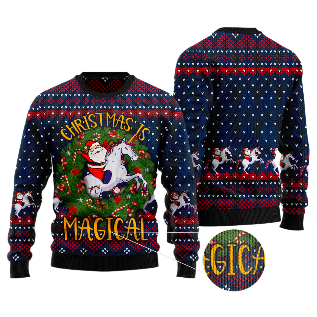 Unicorn Christmas Is Magical Ugly Christmas Sweater For Men & Women Christmas Gift Sweater US3506 - WeCustomit