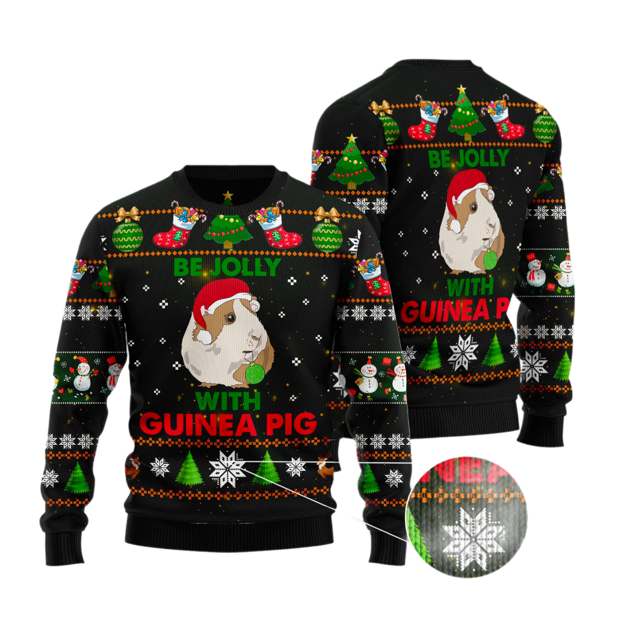 Guinea Pig Be Jolly Ugly Christmas Sweater For Men & Women Christmas Gift Sweater US3523 - WeCustomit