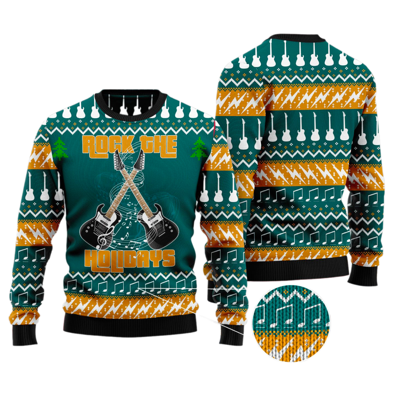Guitar Rock The Holiday Ugly Christmas Sweater For Men & Women Christmas Gift Sweater US3526 - WeCustomit