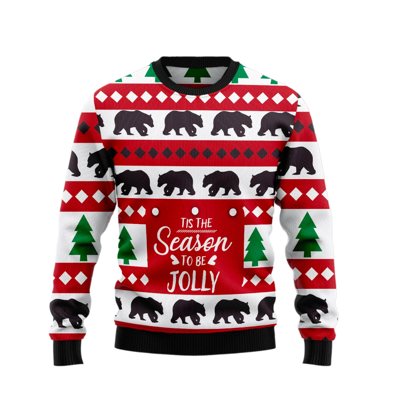 Christmas Tree and Bear Ugly Christmas Sweater For Men & Women Christmas Gift Sweater US3528 - WeCustomit