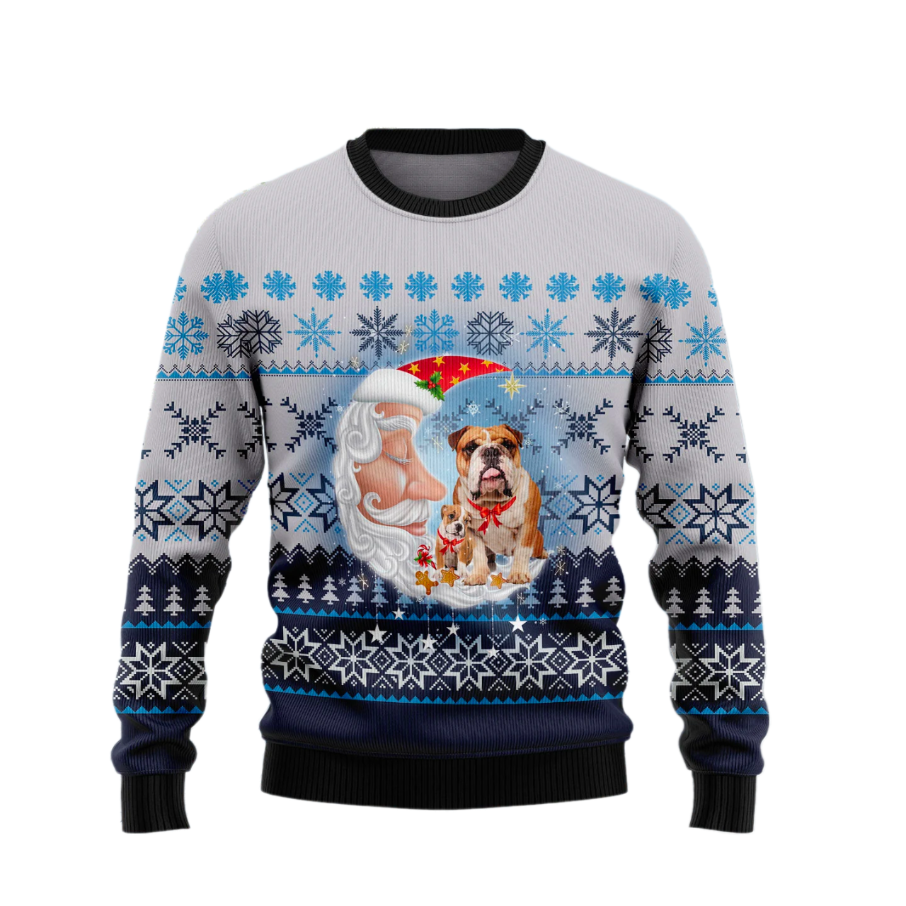 Dog Love Santa Moon Ugly Christmas Sweater For Men & Women Christmas Gift Sweater US3565 - WeCustomit