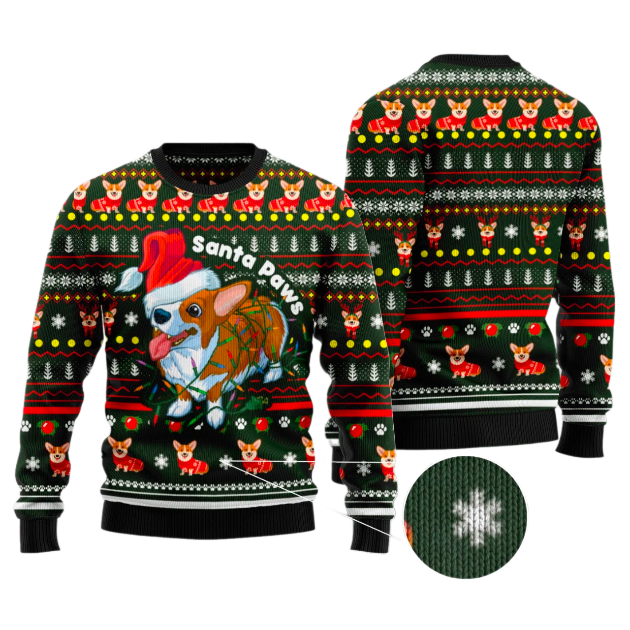 Santa Paws Ugly Christmas Sweater For Men & Women Christmas Gift Sweater US3588 - WeCustomit
