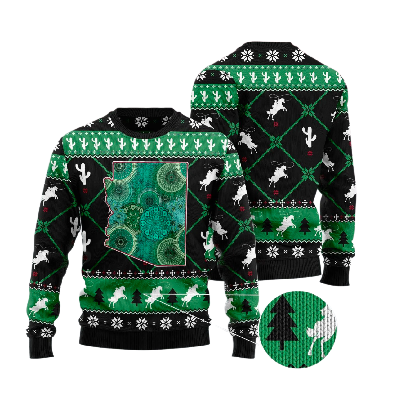Arizona USA Symbols Pattern Ugly Christmas Sweater For Men & Women Christmas Gift Sweater US3590 - WeCustomit