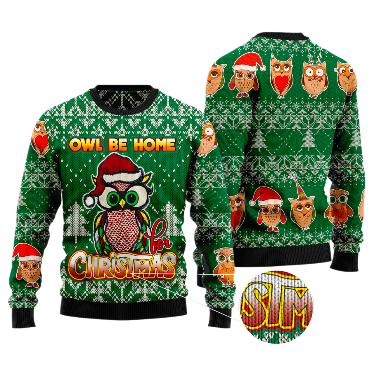 Owl Be Home For Christmas Ugly Christmas Sweater For Men & Women Christmas Gift Sweater US3596 - WeCustomit