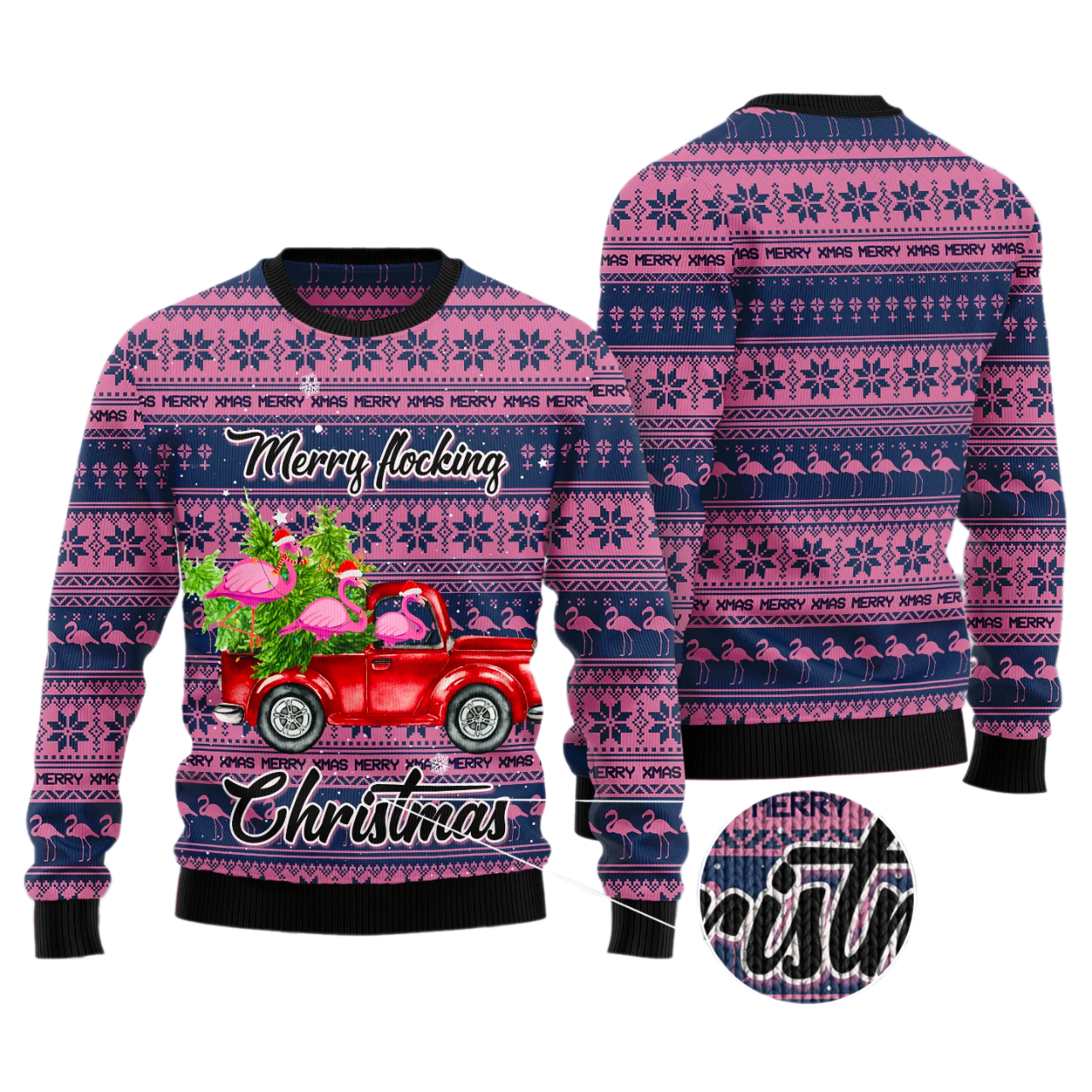 Merry Flocking Christmas Ugly Christmas Sweater For Men & Women Christmas Gift Sweater US3601 - WeCustomit