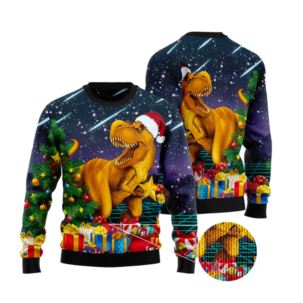 Merry T-rex Christmas Ugly Christmas Sweater For Men & Women Christmas Gift Sweater US3603 - WeCustomit