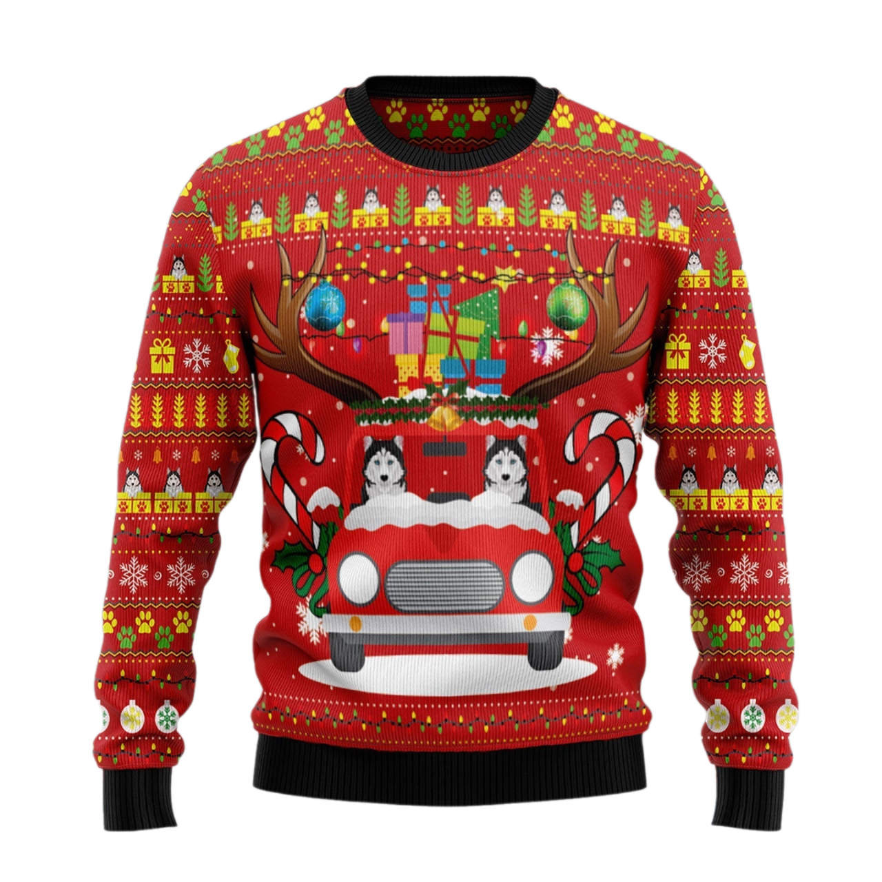 Siberian Husky Ugly Christmas Sweater For Men & Women Christmas Gift Sweater US3444 - WeCustomit