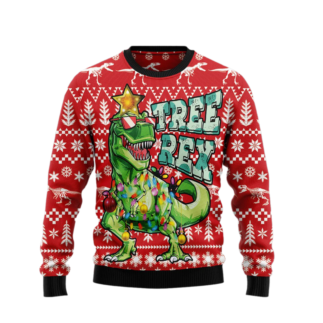 Tree Rex T Rex Dinosaur Ugly Christmas Sweater For Men & Women Christmas Gift Sweater US3448 - WeCustomit