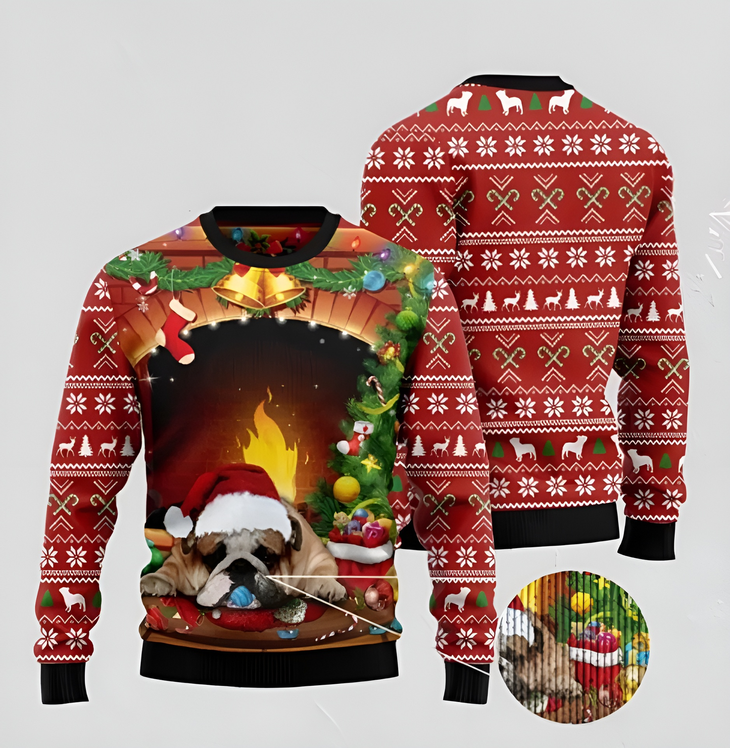 Sleeping Bulldog Ugly Christmas Sweater For Men & Women Christmas Gift Sweater BH659 - WeCustomit