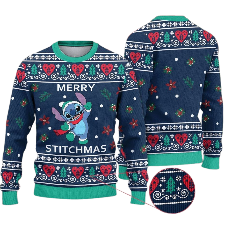 Merry Stitchmas Ugly Christmas Sweater For Men & Women Christmas Gift Sweater PT1025 - WeCustomit