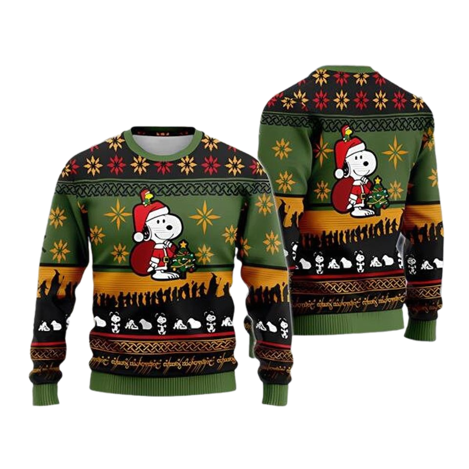 Santa Sn.oopy Ugly Christmas Sweater For Men & Women Christmas Gift Sweater PT1158 - WeCustomit