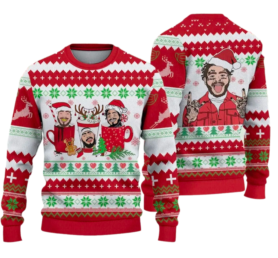 Coffee Cups Ugly Christmas Sweater For Men & Women Christmas Gift Sweater PT1328 - WeCustomit