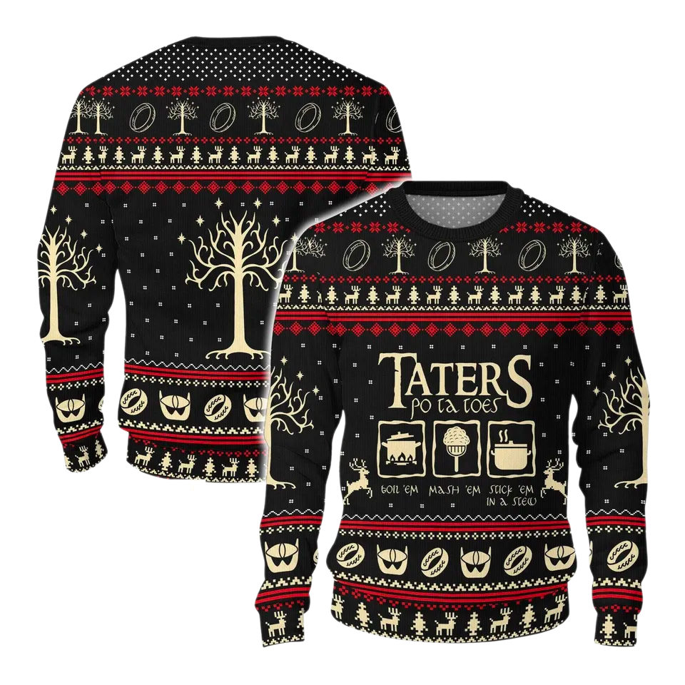 Taters Potatoes Ugly Christmas Sweater For Men & Women Christmas Gift Sweater PT1332 - WeCustomit
