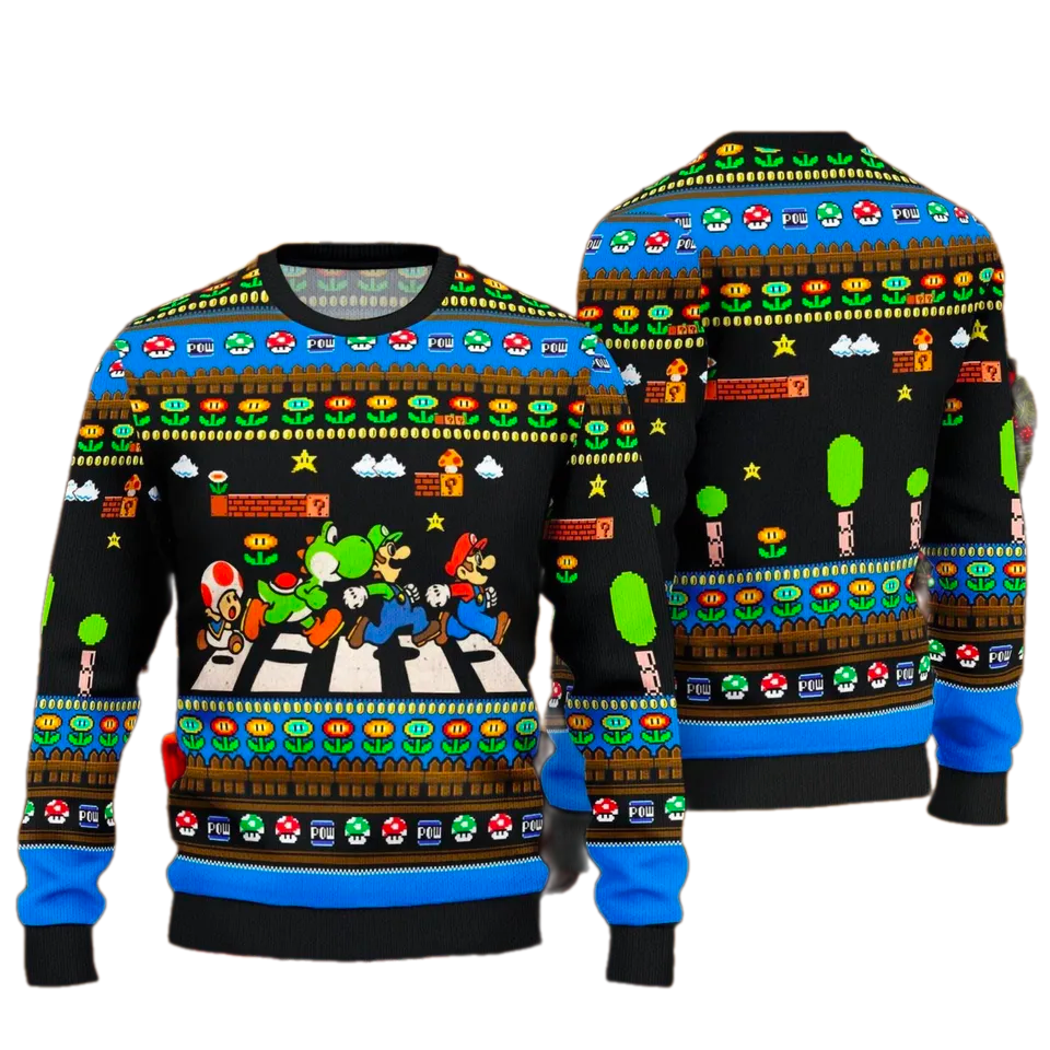 Super Ma.r.io Ugly Christmas Sweater For Men & Women Christmas Gift Sweater PT1404 - WeCustomit