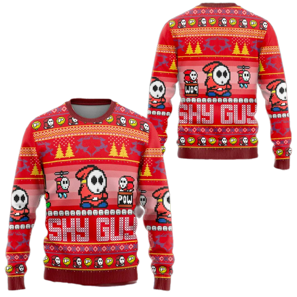 Shy Guy Ugly Christmas Sweater For Men & Women Christmas Gift Sweater PT1405 - WeCustomit