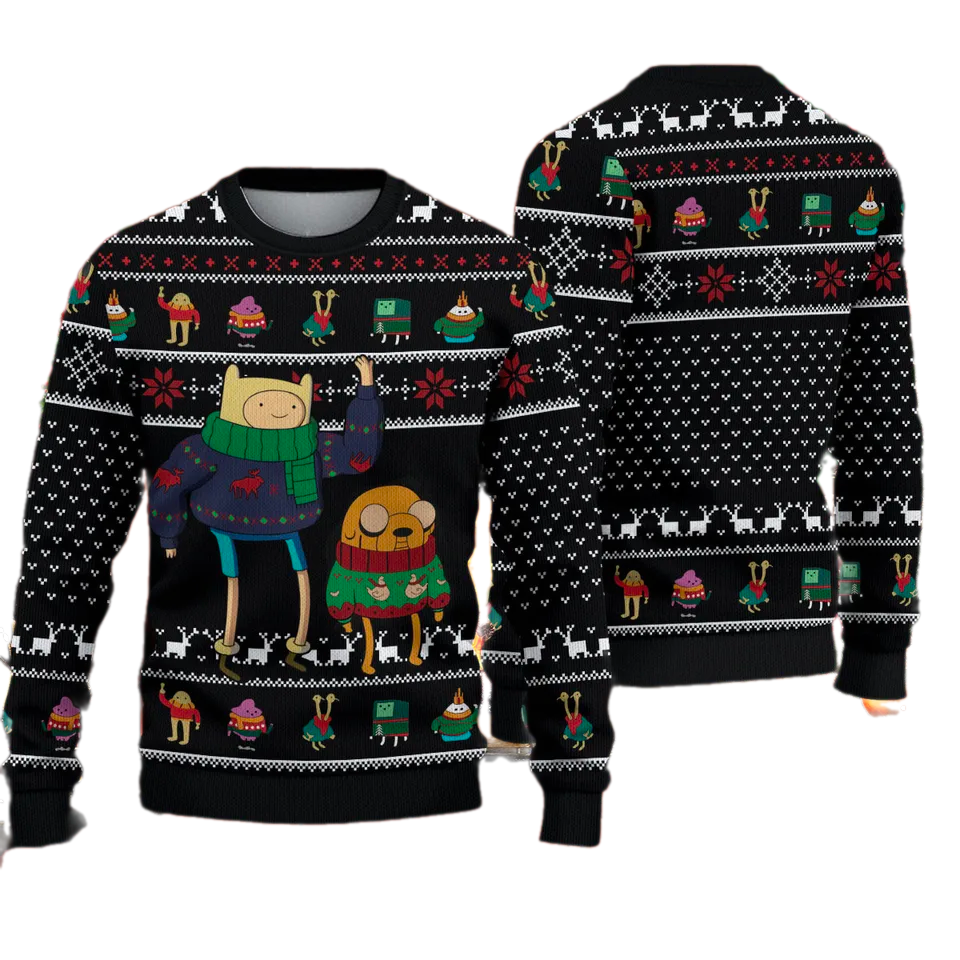 Adventure Time Ugly Christmas Sweater For Men & Women Christmas Gift Sweater PT1424 - WeCustomit